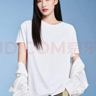 SIINSIIN 女士短袖2025夏季宽松百搭t恤正肩显瘦白色上衣 白色 L