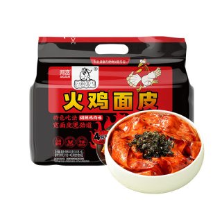 阿宽 火鸡面 400g×1提，甜辣鸡肉味4连包干拌面方便面速食