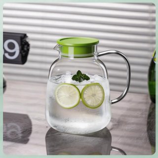 青苹果 圆趣壶2100ML 高硼硅玻璃冷水壶 食品级pp盖
