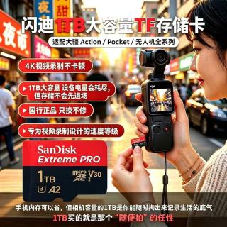 百亿补贴：闪迪 1TB至尊高速内存卡V30速率多设备通用大疆影石运动相机支持4K