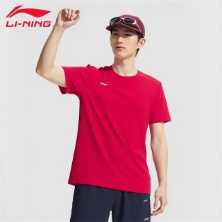 李宁（LI-NING）短袖t恤男冰丝夏季圆领速干吸汗透气凉爽宽松弹力跑步运动健身服