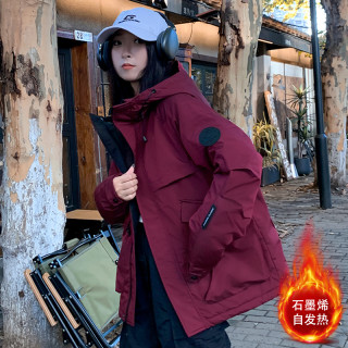 和锋金羽 自发热石墨烯冲锋衣男女同款冬季连帽棉衣外套棉服户外防寒服防风