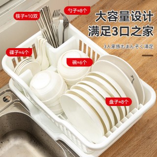 沃德百惠 G21055 沥水碗架 厨房置物架 蓝色 小号