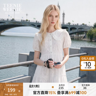 TEENIE WEENIE 小熊夏装公主裙连衣裙法式可爱娃娃裙女白色裙子 白色 170/L