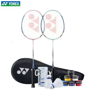YONEX 羽毛球拍对拍专业训练轻量耐打2支套装NR6000i附球2条手胶