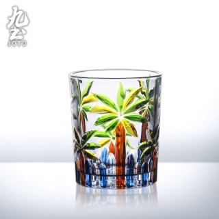 九土 创意玻璃杯家用水杯啤酒杯彩色威士忌洋酒杯办公室杯子茶杯