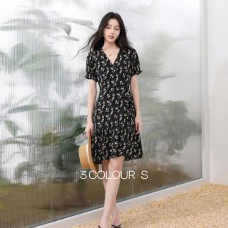 三彩 女士碎花连衣裙 S