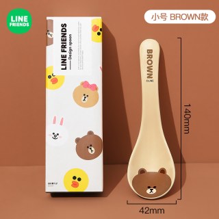 满朝佳 LINE FRIENDS陶瓷勺子 卡通创意长柄喝汤饭勺