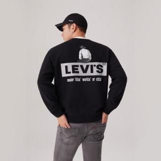 Levi's 李维斯男士美式LOGO印花宽松圆领落肩卫衣