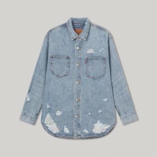 Levi's 男士宽松破洞牛仔外套 0017E
