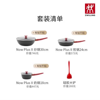 双立人 Now Plus Ⅱ 不粘锅具套装 4件套 红色
