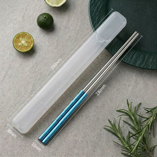 Baichang 百畅 YX260604 纯钛筷子 23cm 天蓝色 抗菌防霉 便携收纳盒