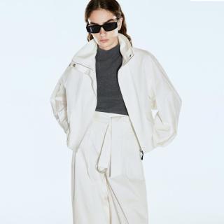COVERINS 影儿COVERINS宽松休闲感秋季白色立领工装风短外套夹克女