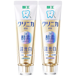 狮王 齿力佳五重酵素注光白牙膏 夏茉初桃120g+山野薄荷120g