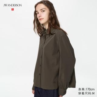 优衣库 女装 棉质灯笼袖长袖衬衫 488560