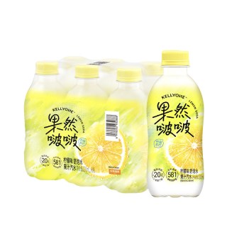 宏胜 KELLYONE果然啵啵果汁饮料汽水碳酸西柚柠檬味清果汁汽水苏打300ml*6瓶