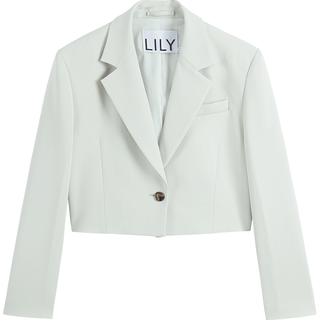 LILY 二醋酸光泽垂感短款西装
