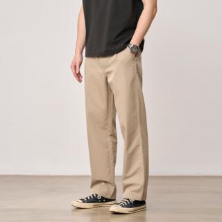 简木 男士休闲裤 LT06宽腿微锥薄款单褶斜纹百搭