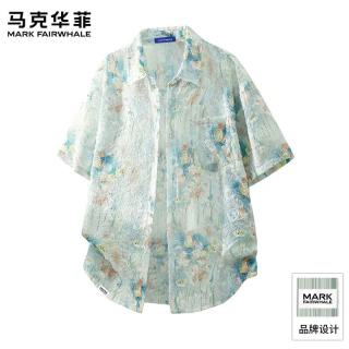 马克华菲 潮牌夏威夷提花短袖衬衫男2026夏季轻薄透气休闲度假衬衣上衣服装