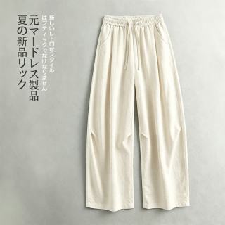 月伊纺 美式复古宽松直筒裤男士莱赛尔天丝亚麻休闲裤夏季老钱风阔腿长裤