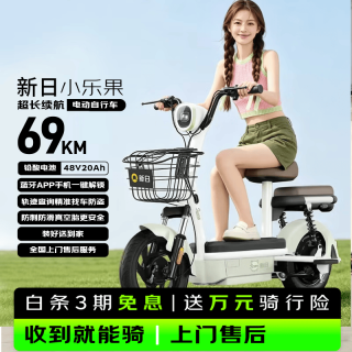 新日 长续航69km 电动自行车  小乐果-竹竹绿/春茶绿 铅酸电池 48V