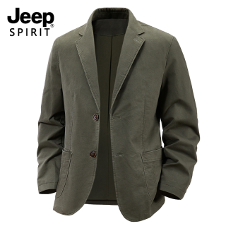 JEEP SPIRIT 吉普 男士纯棉西装夹克 商务休闲西服外套
