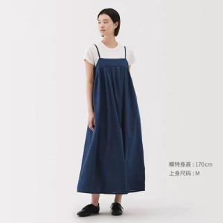 無印良品 MUJI 无印良品 女式 棉纱 吊带连衣裙 女装裙子长裙夏季