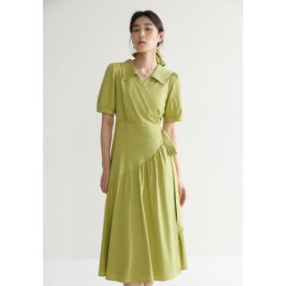 限尺码：独束 大码日曼波赫本连衣裙女围裹式修身短袖长裙女