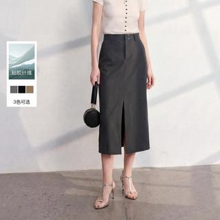 三彩 2026夏季高腰直筒半身裙