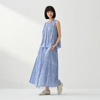 無印良品 MUJI 无印良品 女式雕版印染抽褶长半身裙