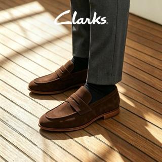 Clarks 其乐男士一脚蹬时髦方根平底通勤乐福豆豆鞋