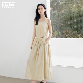 DUIBAI 女式简约U领无袖连衣裙