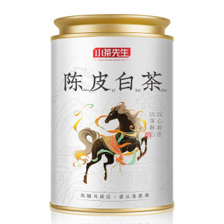 小茶先生 茶叶福鼎白茶陈皮老白茶 寿眉白茶龙珠陈香型紧压茶叶罐装 福鼎陈皮白茶龙珠100g