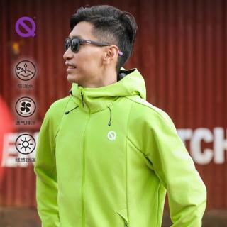 QINKUNG 综训跑步软壳外套3.0版2026新款秋冬连帽衫男款防风运动衣