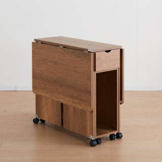 NITORI 家居 家具 小户型出租屋可移动折叠餐桌餐边柜 ST025 中棕色
