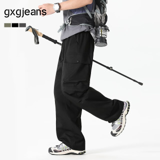 gxgjeans 立体大口袋工装休闲长裤 黑色 L(175) 男士休闲裤