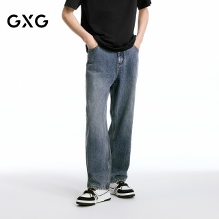GXG 春装 男士宽松直筒水洗牛仔裤 G25D052159