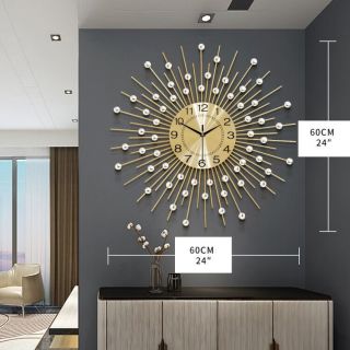 艾格辰 欧式轻奢铁艺挂钟免打孔