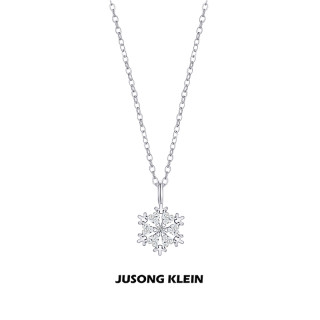 Jusong klein 钛钢项链 冬日序章系列雪花项链时尚小众简约锁骨链