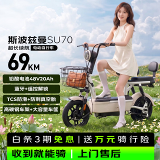 斯波兹曼 Sportsman）2026新新国标电动车爱玛持有品牌,48V20AH铅酸电池续航70KM城市通勤