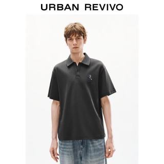 UR UR男装立体刺绣衬衫领POLO衫