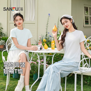 三福 休闲基础圆领上衣女