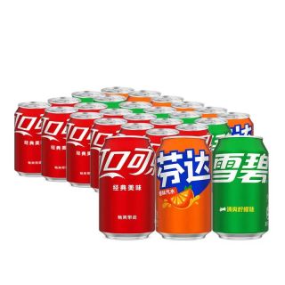 百亿补贴：可口可乐 雪碧芬达330ml*24罐矮胖罐夏日含糖碳酸饮料汽水