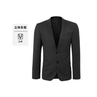 BOSS 轻奢平驳领纯羊毛西装外套
