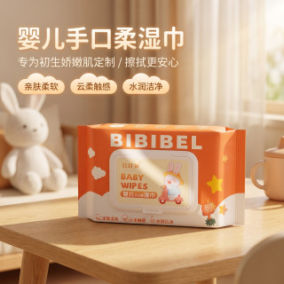 runbeimian 湿巾80抽湿纸巾婴幼儿手口专用大包带盖新生婴儿清洁用品家用成人