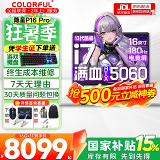 七彩虹 隐星P16 Pro 旗舰版14代酷睿RTX5070Ti/5060显卡X16网课游戏本i7-13650HX 5060 16G 1T