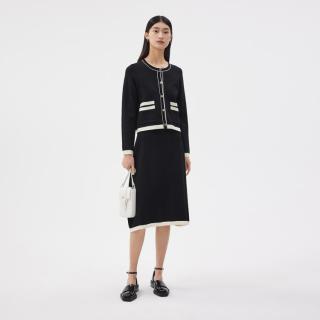 限尺码：播 半身裙女时尚商场同款撞色设计感a字裙子