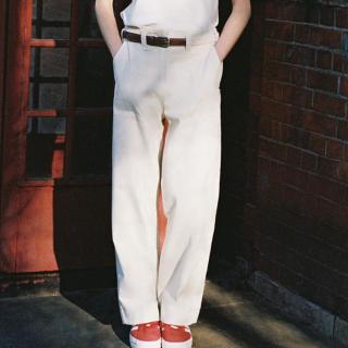 TEENIE WEENIE 小熊休闲裤女夏季简约高腰直筒牛仔裤长裤