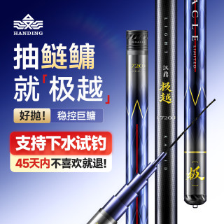 汉鼎 极越轻量鲢鳙竿大综合28调高碳素钓鱼渔具手杆手竿鲢鳙台钓竿鱼竿 8.1m 极越