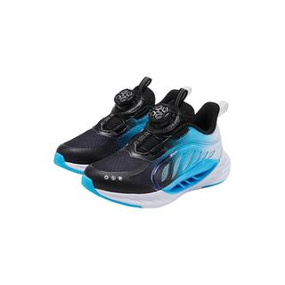 特步 氢风8.0护足跑鞋 旋钮扣飞弹科技 黑/海水蓝 28码 儿童运动鞋